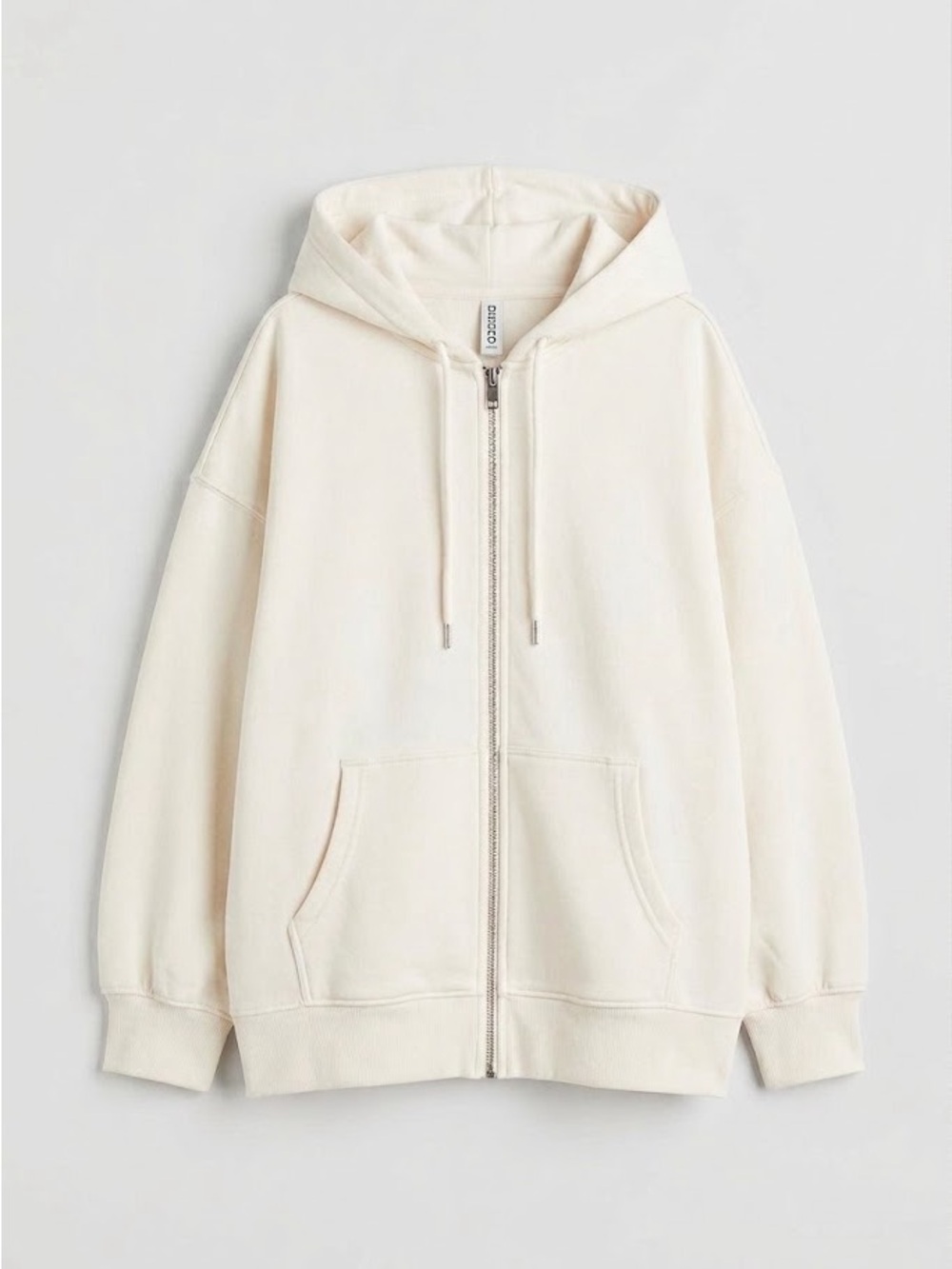 H&M Divided Oversized Zip-Up Hoodie in Off-White
